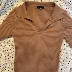 Collar ribbed shirt